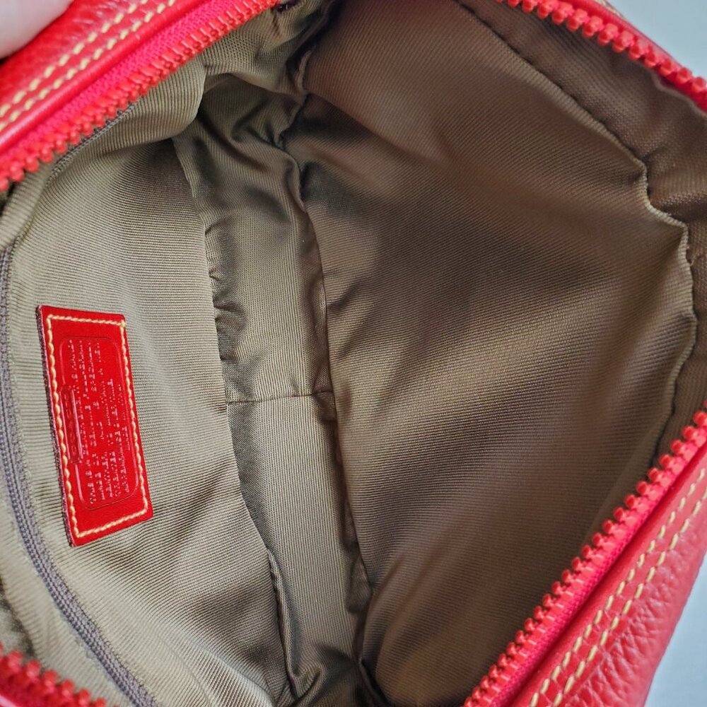 EUC Vintage Coach Sheridan Charleston Bag (#4217) Red w/Red trim – Hard to Find! - Picture 10 of 12